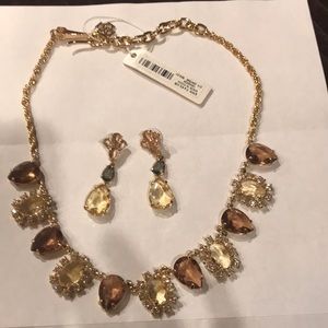 Citrine & Brown Topaz Crystal Necklace & Earrings